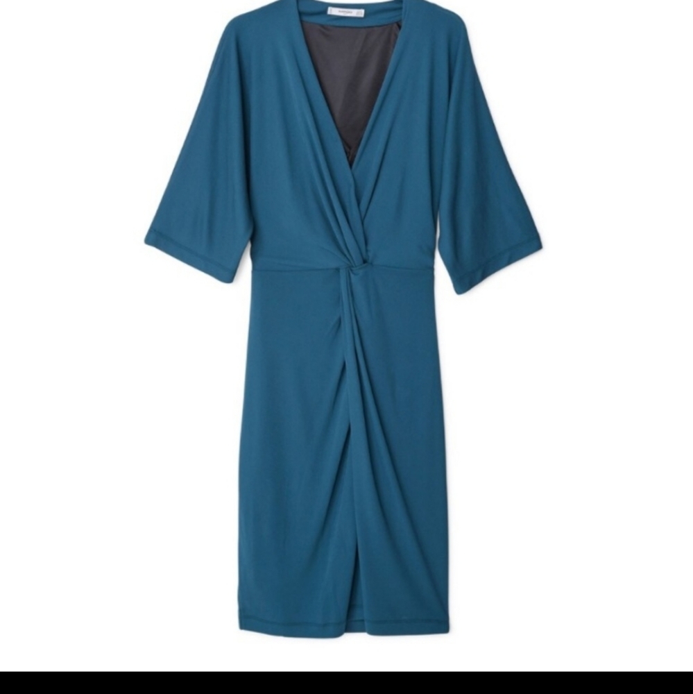 [Mango] Classic Blue  V Neck Dress